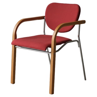 Slow Living 中古实木餐椅软包休闲椅子设计师咖啡厅扶手靠背椅子