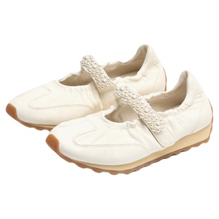 足下工业珍珠玛丽珍鞋 FOOT INDUSTRY 白色薄底休闲女复古舒适