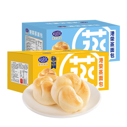 港荣蒸面包早餐整箱手撕吐司小蛋糕礼盒零食老人小孩健康营养食品