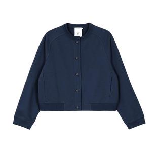 素然klee klee 秋季女士经典休闲环保棉毛圈针织布开衫