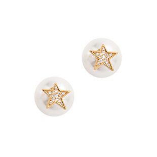 EVESENSE镶钻星芒珍珠耳饰气质高级感百搭小众设计原创星星耳环女