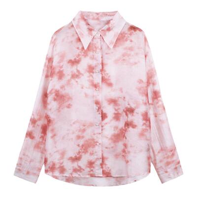 粉色印花防晒衬衫女夏