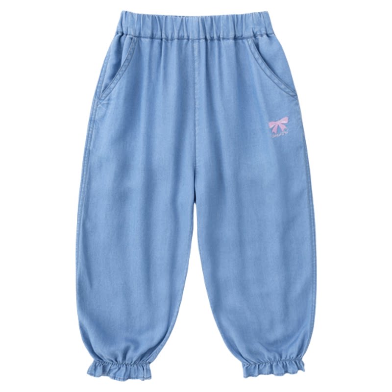 嘟嘟家女童牛仔裤夏季女宝天丝软牛仔长裤女孩宽松轻薄夏天裤子