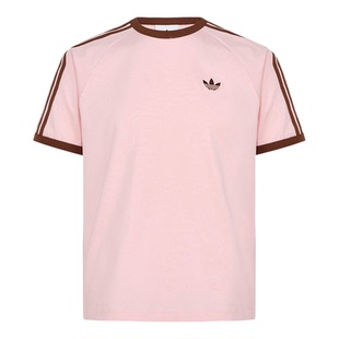 Adidas/阿迪达斯正品三叶草3S TEE男士经典条纹运动短袖T恤KG6321