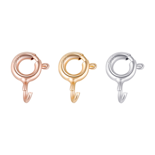 925纯银弹簧扣项链锁扣手链扣接头吊坠圆环连接扣扣头18k配件配饰