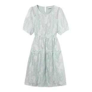 300斤胖莹莹特大码女装公主裙肌理感钉珠短款小个子收腰连衣裙