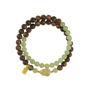 绿奇楠沉香木手串和田玉福牌女款官方正品旗舰店生日礼物转运手链