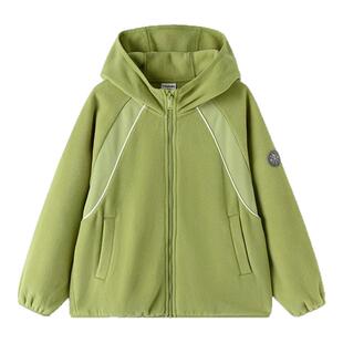 巴拉巴拉男童外套女童摇粒绒卫衣开衫儿童春装抗静电上衣连帽童装