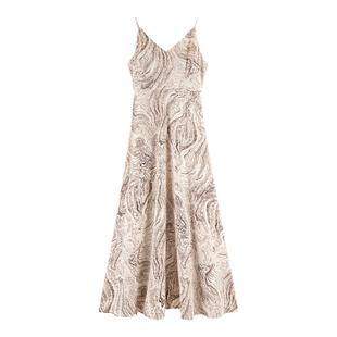 弥古斑马纹法式度假连衣裙女夏季三亚海边吊带裙长裙高级感沙滩裙