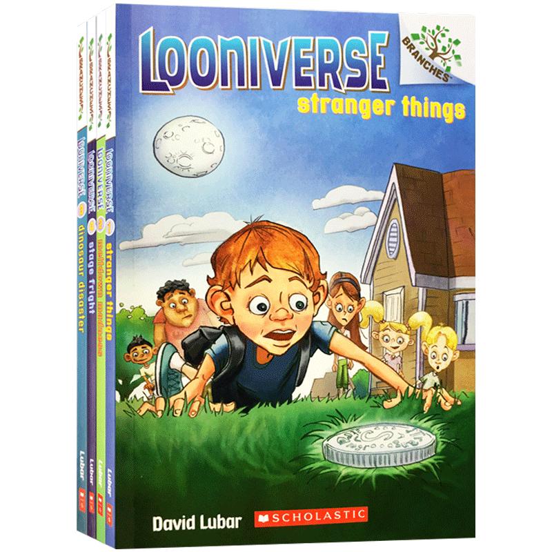 Scholastic Branches 学乐大树系列 Looniverse 4册套装合售 英文原版小说桥梁书 6-8岁 儿童英语阅读辅导故事训练图画书籍