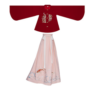 如梦霓裳汉服女明制补服方领年年有鱼绣花补子夹衣袄裙秋 现货