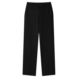 HLA/海澜之家纯色梭织休闲裤25春夏新商务通勤九分职场风裤子女装