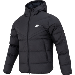NIKE耐克官网短款轻薄羽绒服男装2025春季新款连帽保暖夹克FB8178