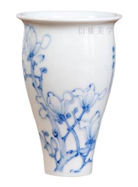 青樵轩爆款玉兰花青花瓷手绘茶具