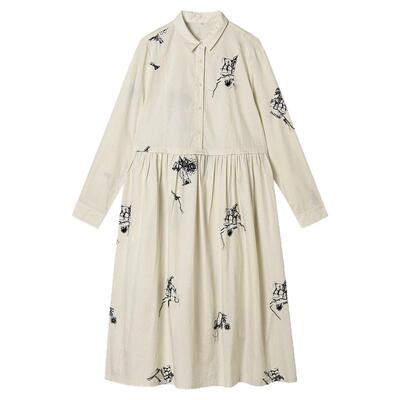 印花中长裙淑女范连衣裙