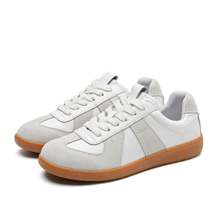 牛皮！孙千同款复古休闲鞋软底德训鞋女2025新款夏经典真皮小白鞋