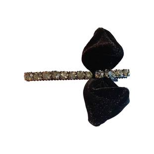 法式高端镶钻闪耀鸭嘴夹精致丝绒蝴蝶结气质感刘海发夹发卡一字夹