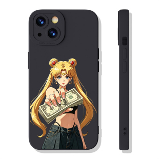 暴富美少女战士手机壳适用苹果17pro max水冰月1314小米15月野兔12OPPO12华为P70pro三星S26U侣vivos60镜面50