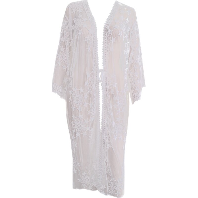 新款外套蕾丝度假罩衫明星同款海边沙滩长裙仙女防晒泳衣外搭开衫