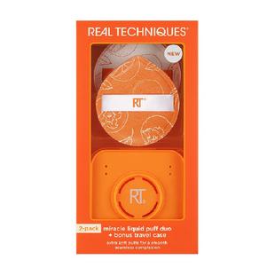 Real Techniques橙柿大橘扑干湿两用棉花糖粉扑粉底专用不易吃粉