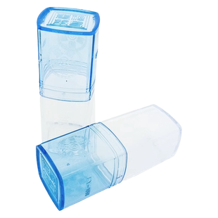 财友透明塑料人名印章盒法人章盒 公司财务用章方形法人章盒姓名章办公印章盒透明财务银行私章盒简约款