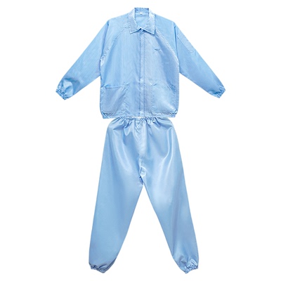防静电衣服分体蓝色白色短款全套