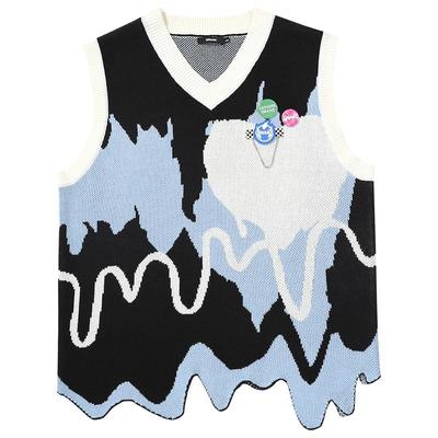 闪电潮牌针织衫马甲武艺同款