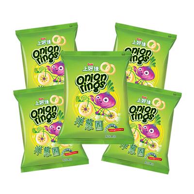 Oishi上好佳洋葱圈80g*12袋鲜虾片休闲零食儿童小吃膨化怀旧食品