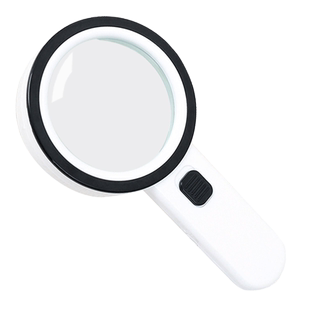 手持放大镜老人阅读高清1000高倍30倍儿童科学放大镜便携式300扩大镜60带LED灯光100老年学生鉴定专用维修用