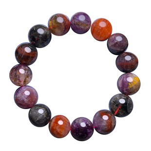 天然多宝极光共生水晶手串紫钛红极光金牙水晶手链送礼物一物一图