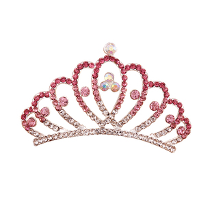 大号皇冠头饰儿童公主可爱发卡女童演出小女孩发饰品水钻新娘王冠