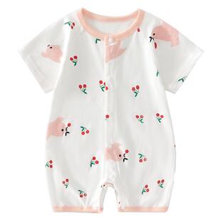 婴儿衣服夏季薄款纯棉短袖连体衣婴幼儿宝宝短裤纯棉女孩夏天a类8