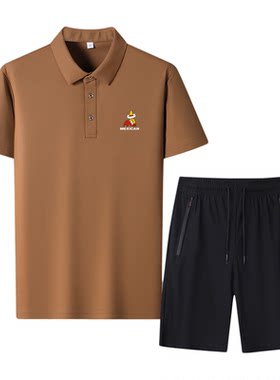 稻草人品牌高端夏季中年运动套装