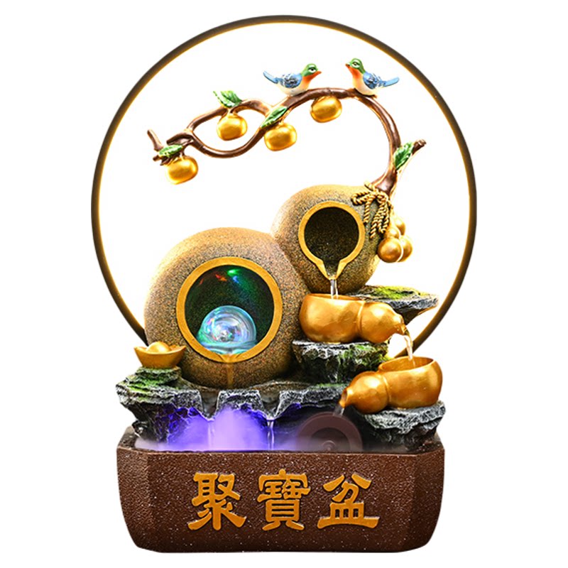 聚宝盆招财风水轮桌面摆件
