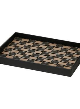 高级感轻奢皮革托盘收纳盘子