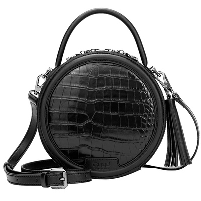 复古鳄鱼纹小圆包女百搭斜挎包