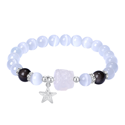 PARAS KORS派热瑞兽安情侣款手串女猫眼银曜石小众轻奢高级感手链