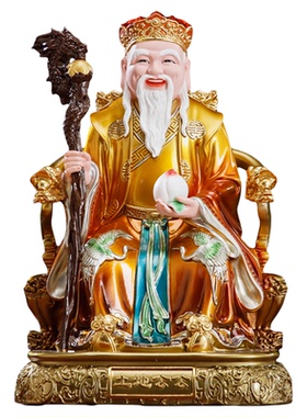 圆通树脂土地公像土地公婆神像