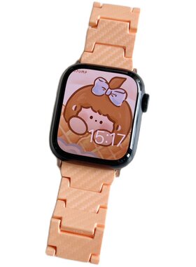 适用watch11表带碳纤维纹46mm42m