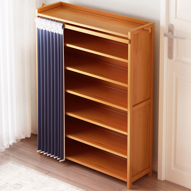 楠竹鞋架子简易多层经济型宿舍门口家用实木客厅收纳置物鞋柜落地