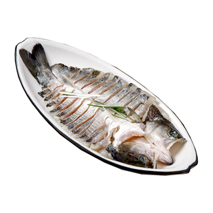 功夫鱼半条腌制海鲈鱼速冻花刀鲈鱼七星鱼清蒸酒店半成品年夜饭