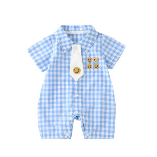 宝宝连体衣夏薄款纯棉a类短袖爬爬服夏季婴儿衣服男宝半袖哈衣潮