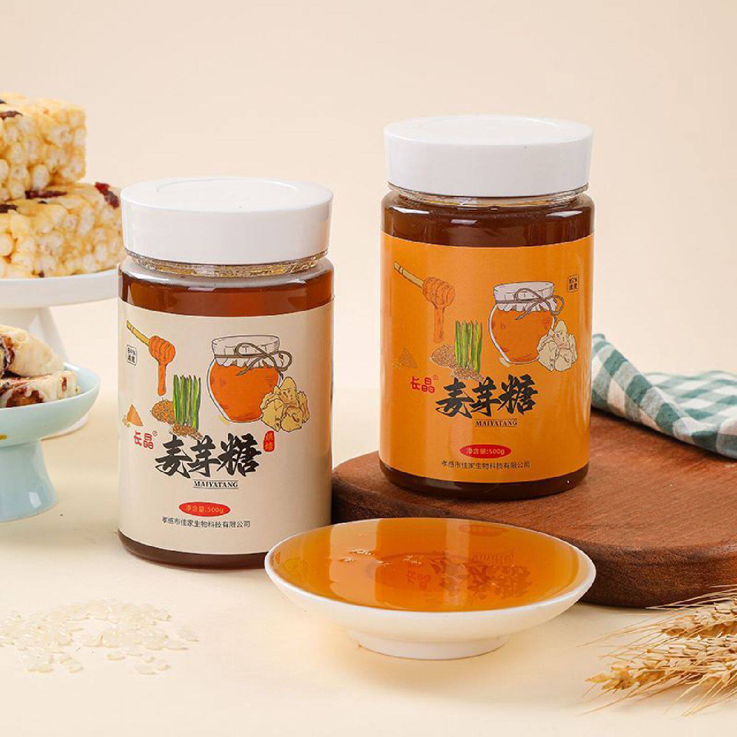 长晶麦芽糖500g儿时回忆零食搅搅饴糖稀绕绕糖蜜拉丝粘牙糖浆原料