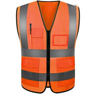 反光安全背心网状透气口袋黄马甲建筑施工交通工地衣服定制印字