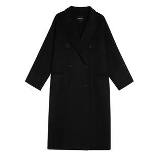 pusumede【现货7.5折】1OO羊毛双面呢大衣女中长款气质毛呢外套