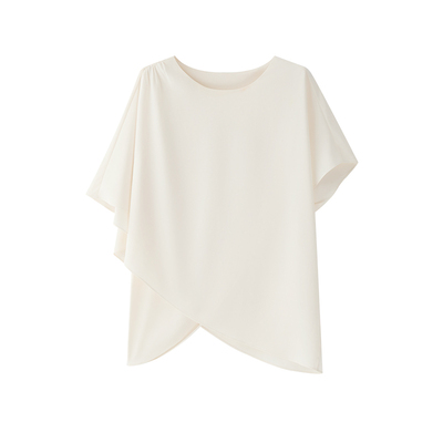 进口醋酸轻盈披风式度假感上衣