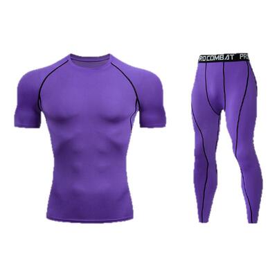 Summer Men Sports Suits Running Clothes Training T-Shirt Set