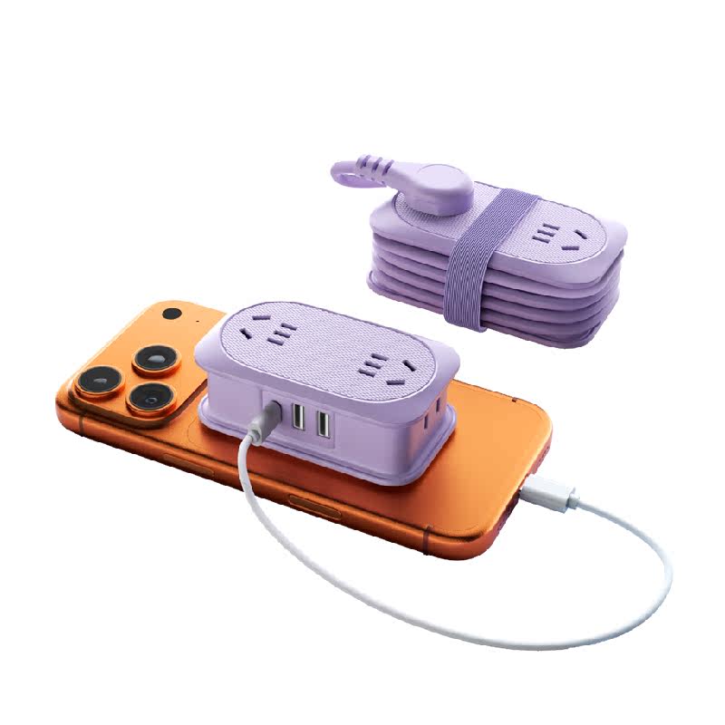 奥睿科便携式插排旅行插座usb多功能口袋排插出差迷你充电插线板