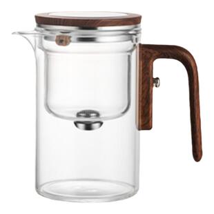 2025茶方圆零杆磁吸飘逸杯泡茶壶全玻璃内胆茶水分离家用办公茶具