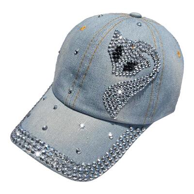 水钻牛仔棒球帽逛街遮阳时尚百搭